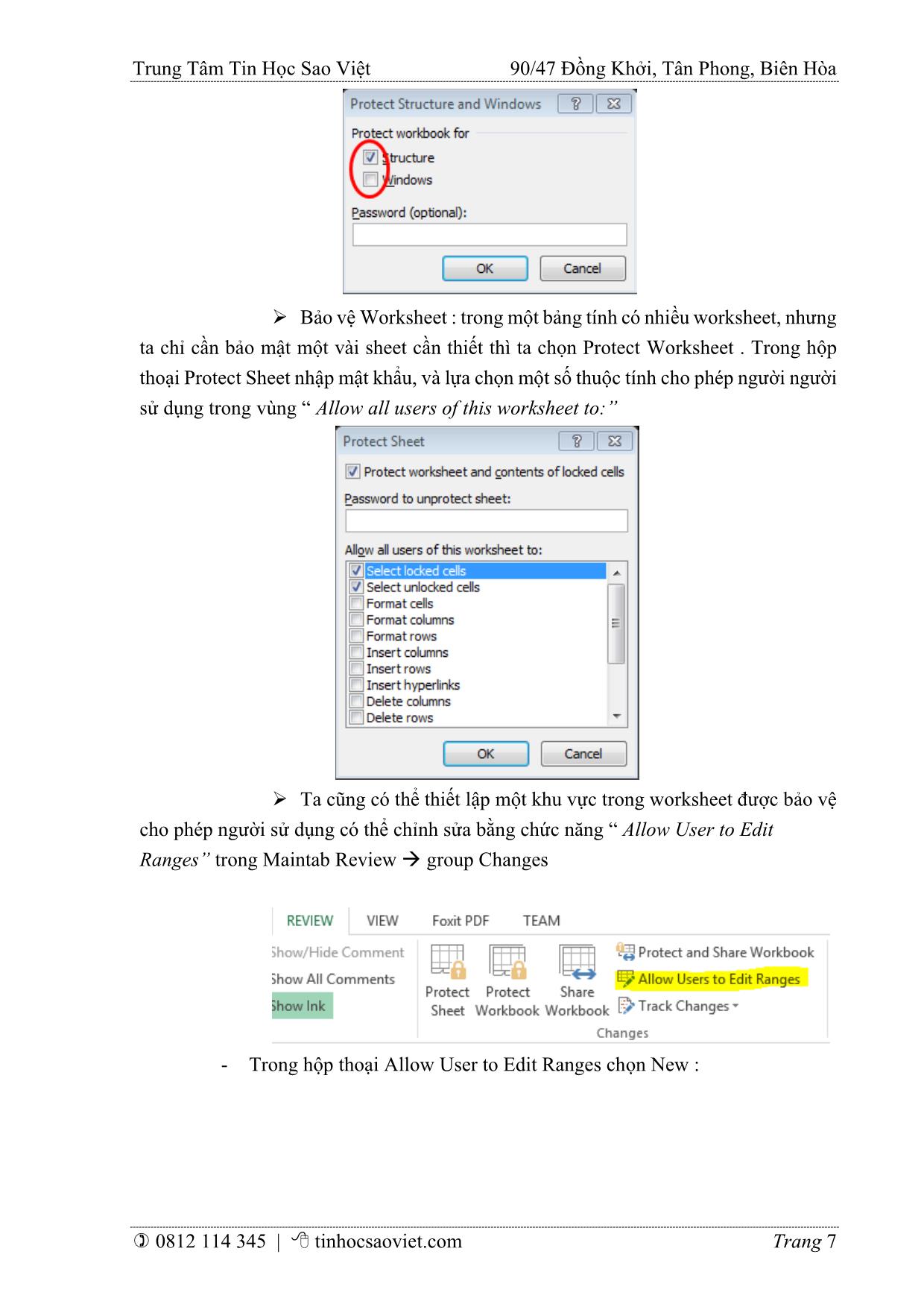 Giáo trình Chuyên đề Xử lý bảng tính Excel nâng cao trang 10