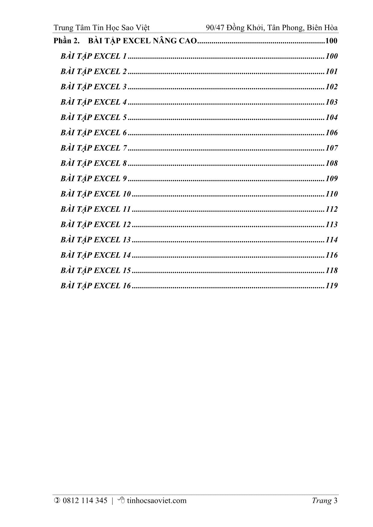 Giáo trình Chuyên đề Xử lý bảng tính Excel nâng cao trang 3