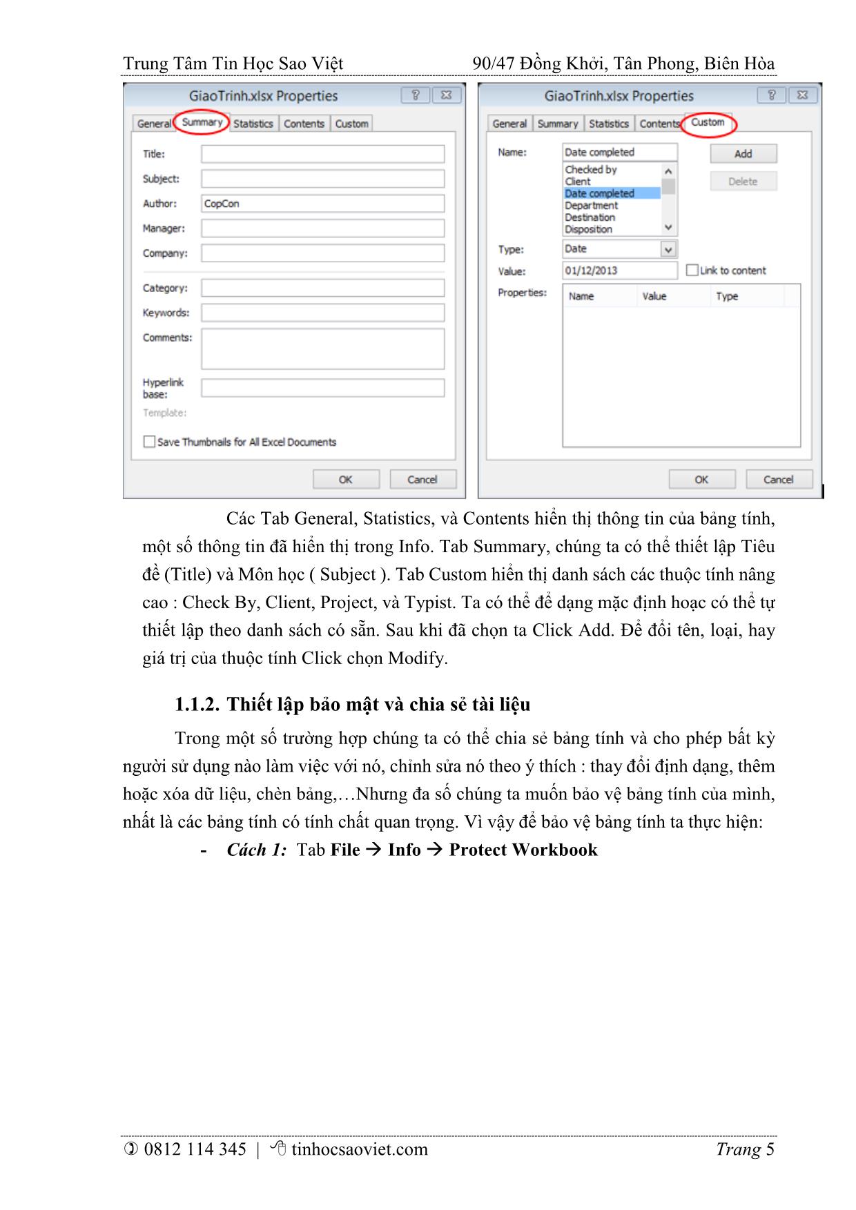 Giáo trình Chuyên đề Xử lý bảng tính Excel nâng cao trang 8