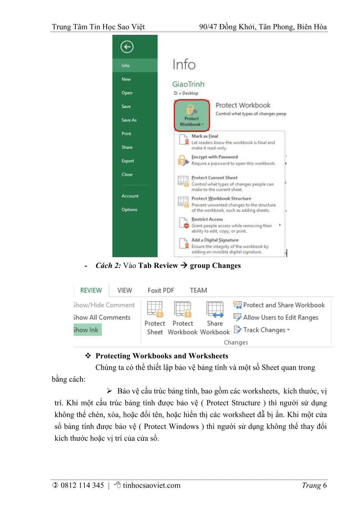 Giáo trình Chuyên đề Xử lý bảng tính Excel nâng cao trang 9