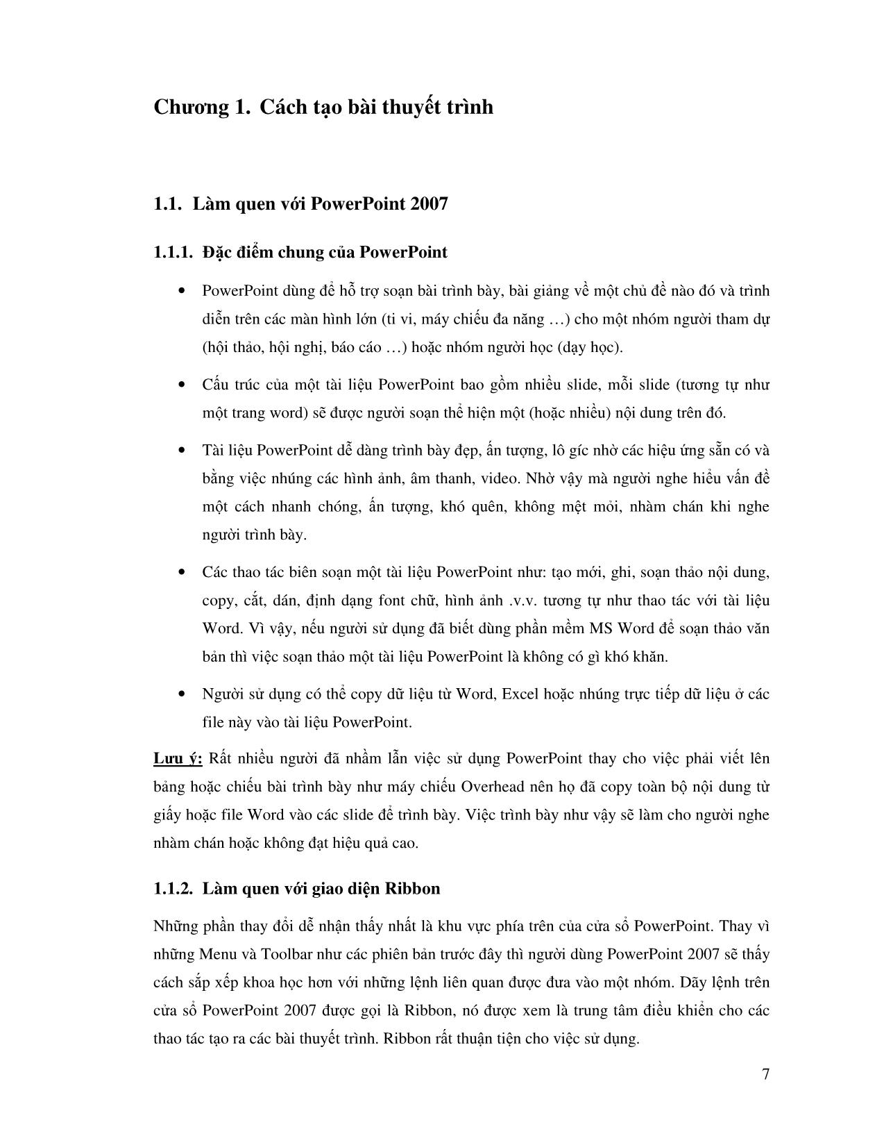 Giáo trình Microsoft Office PowerPoint 2007 trang 7