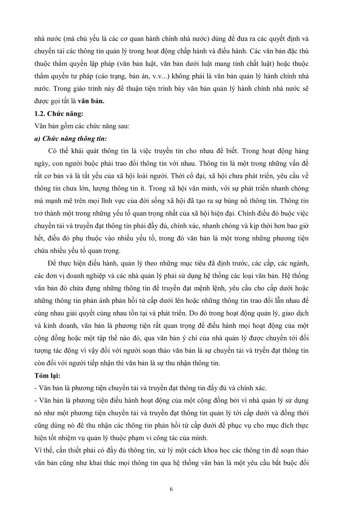Giáo trình Soạn thảo văn bản (Mới) trang 7