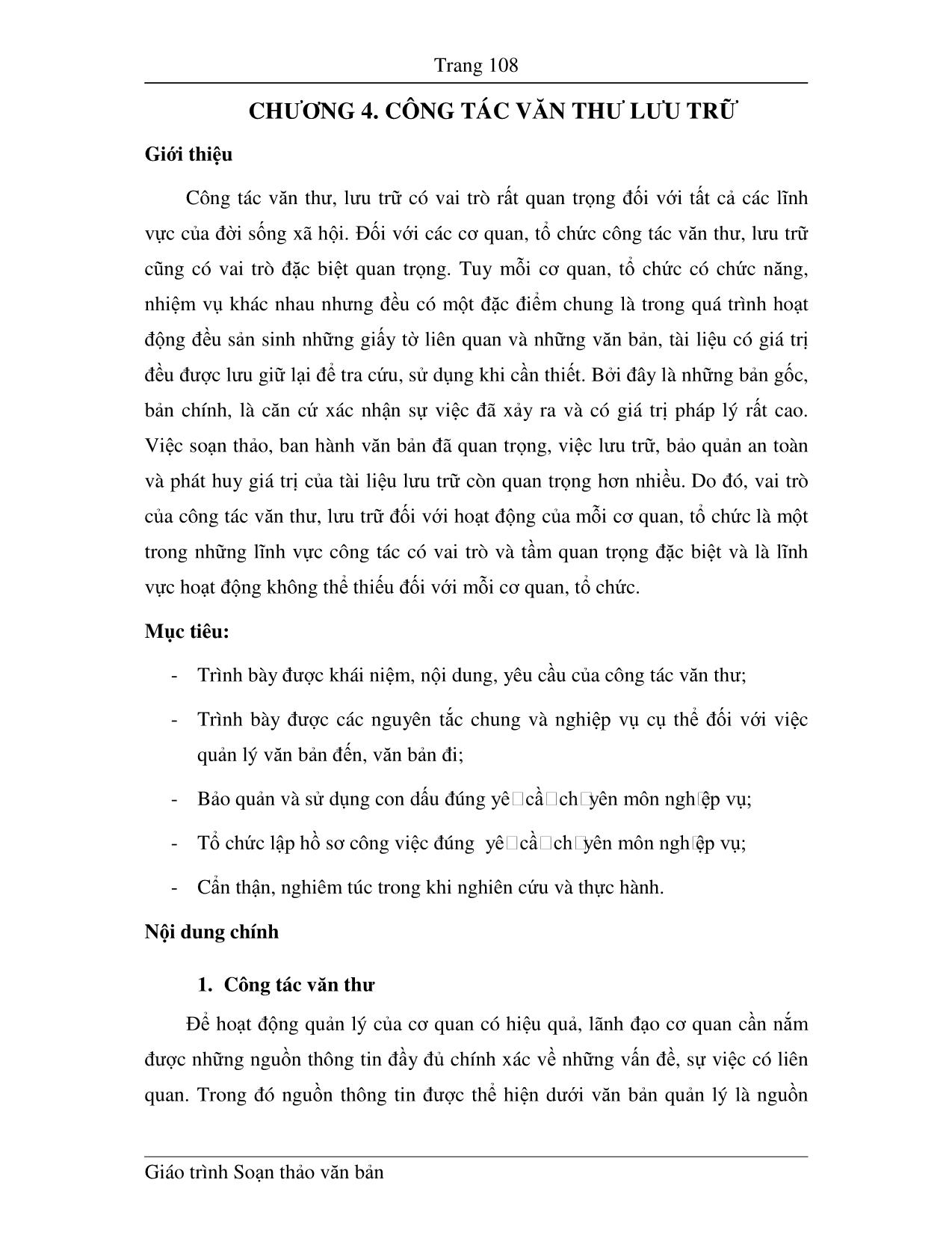 Giáo trình Soạn thảo văn bản (Phần 2) trang 1