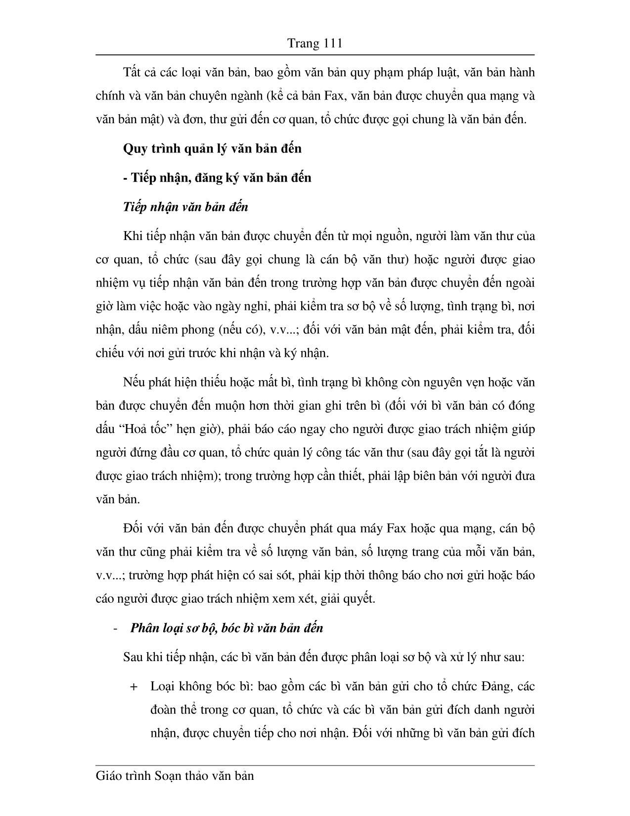 Giáo trình Soạn thảo văn bản (Phần 2) trang 4