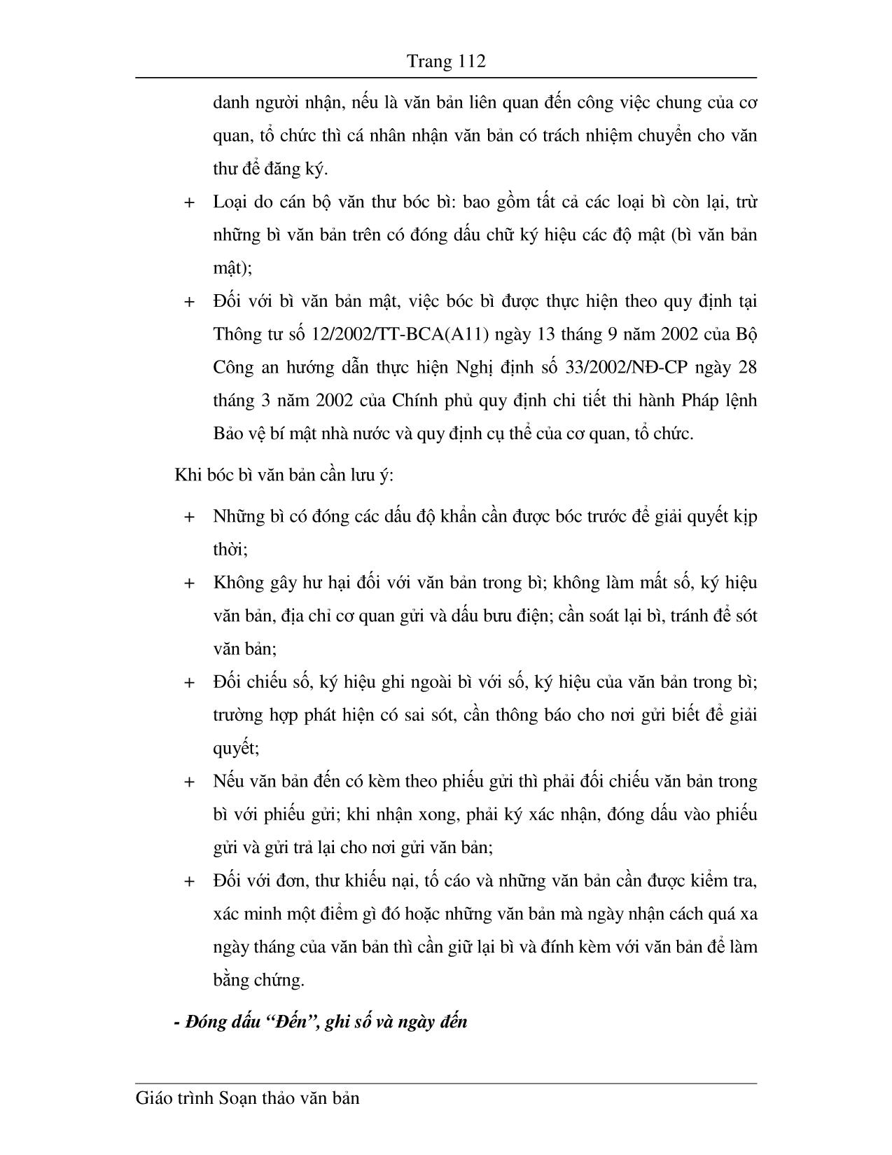 Giáo trình Soạn thảo văn bản (Phần 2) trang 5
