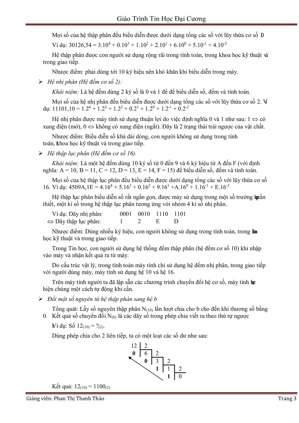 Giáo trình Tin học đại cương (Phần 1) - Phan Thị Thanh Thảo trang 3