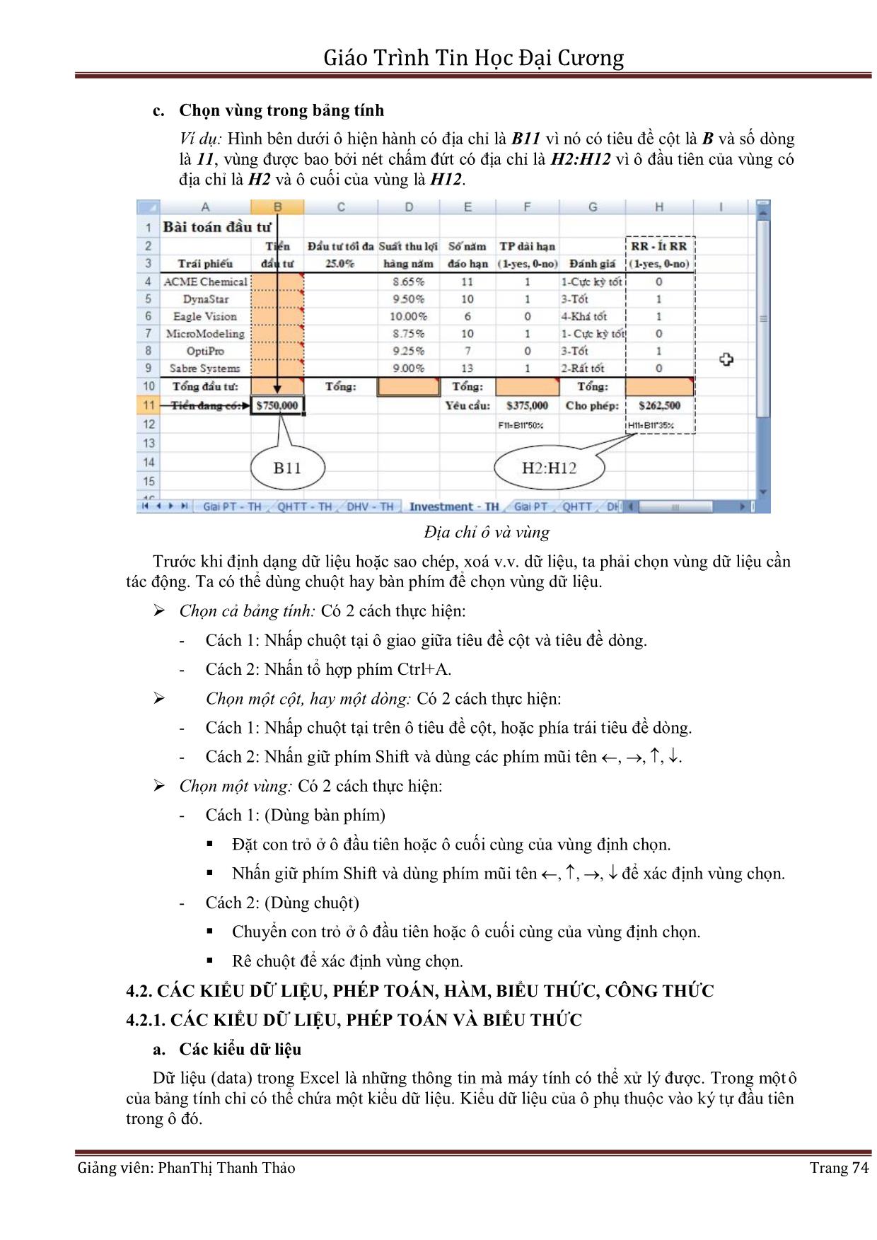 Giáo trình Tin học đại cương (Phần 2) - Phan Thị Thanh Thảo trang 7