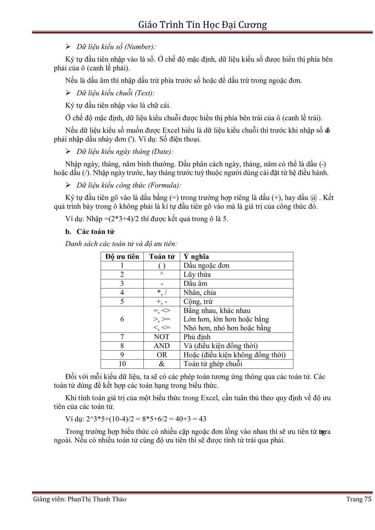 Giáo trình Tin học đại cương (Phần 2) - Phan Thị Thanh Thảo trang 8