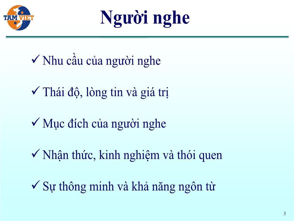 Bài giảng Các yếu tố ảnh hưởng đến lắng nghe trang 3