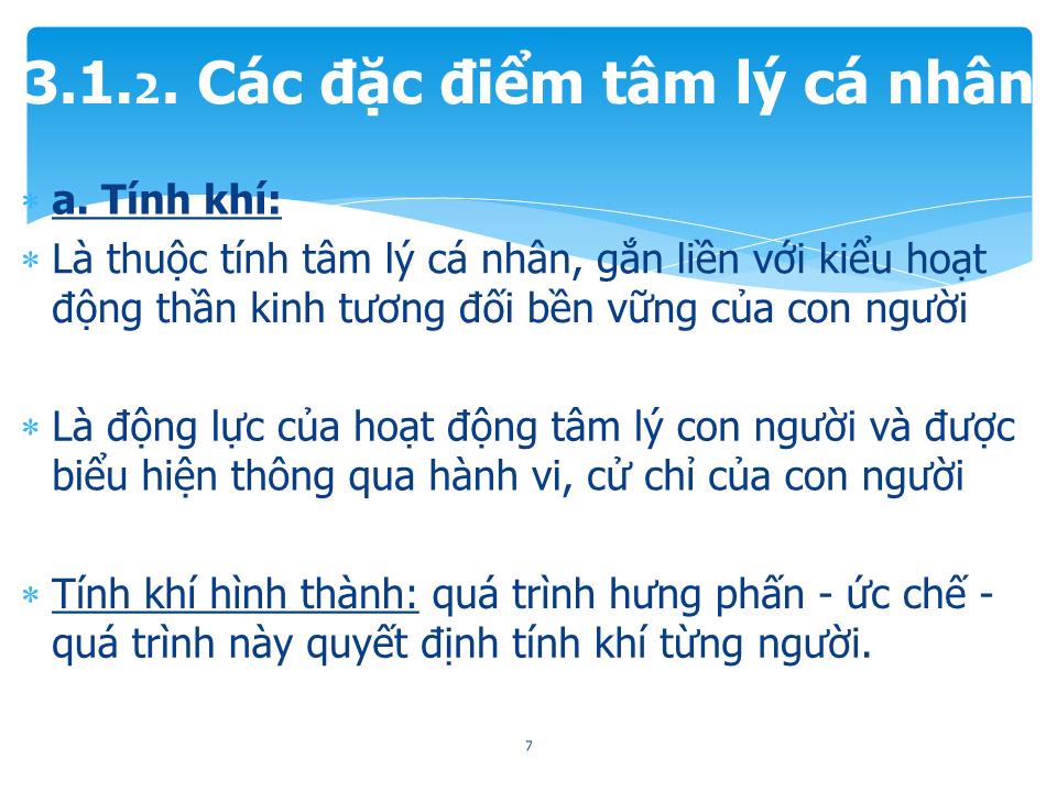 Bài giảng Giao tiếp trong kinh doanh - Chương 3: Tâm lý học trong giao tiếp kinh doanh trang 7