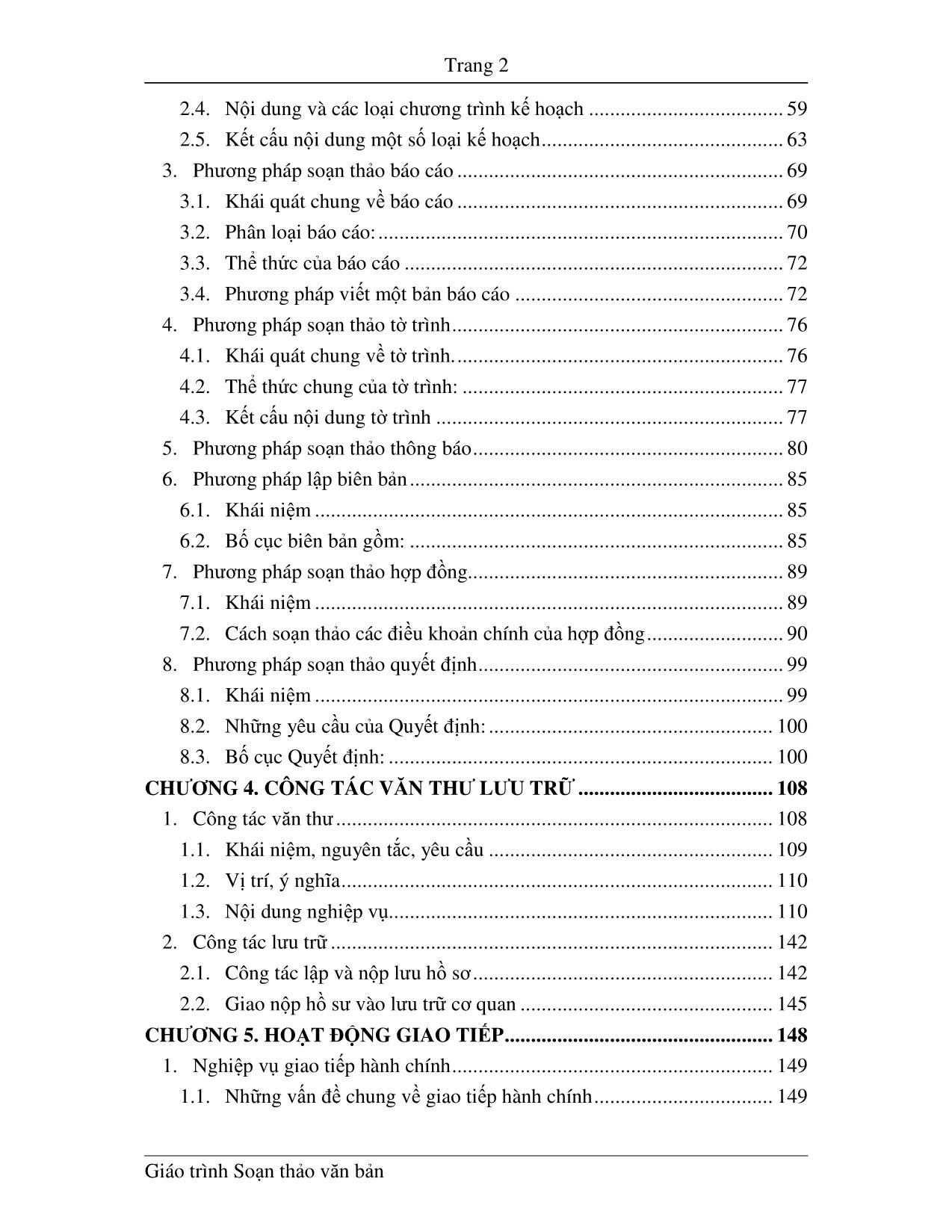 Giáo trình Soạn thảo văn bản (Phần 1) trang 2