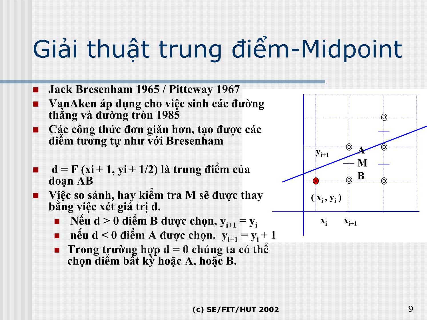 Bài giảng Đồ họa hiện thực ảo - Bài 2: Các giải thuật sinh các thực thể cơ sở - Lê Tấn Hưng trang 9