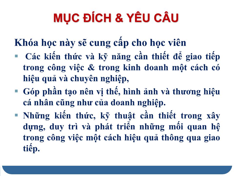 Bài giảng Giao tiếp trong công việc và trong kinh doanh - Bùi Quang Xuân trang 3