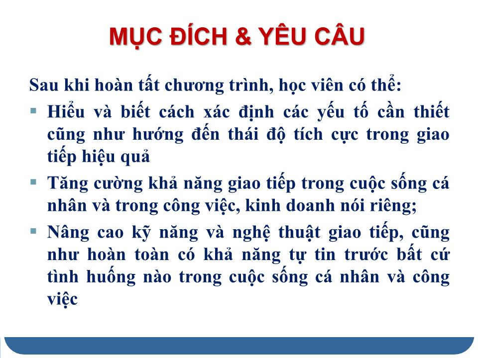 Bài giảng Giao tiếp trong công việc và trong kinh doanh - Bùi Quang Xuân trang 4