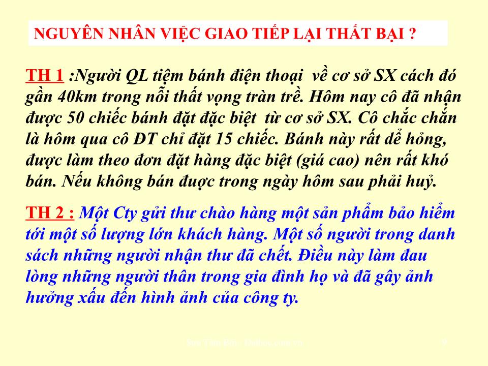 Bài giảng môn Giao tiếp trong kinh doanh - Chương 1: Khái niệm chung trang 9