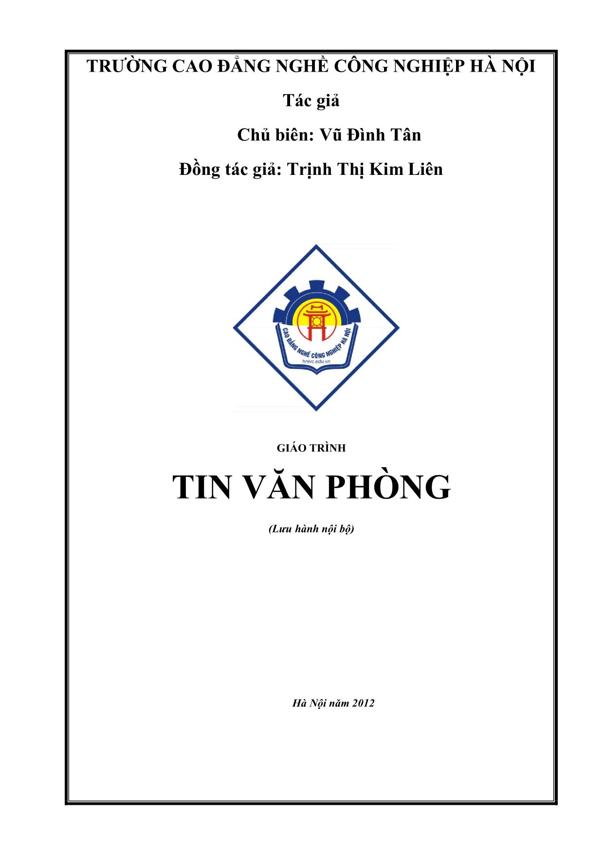 Giáo trình Tin văn phòng trang 1