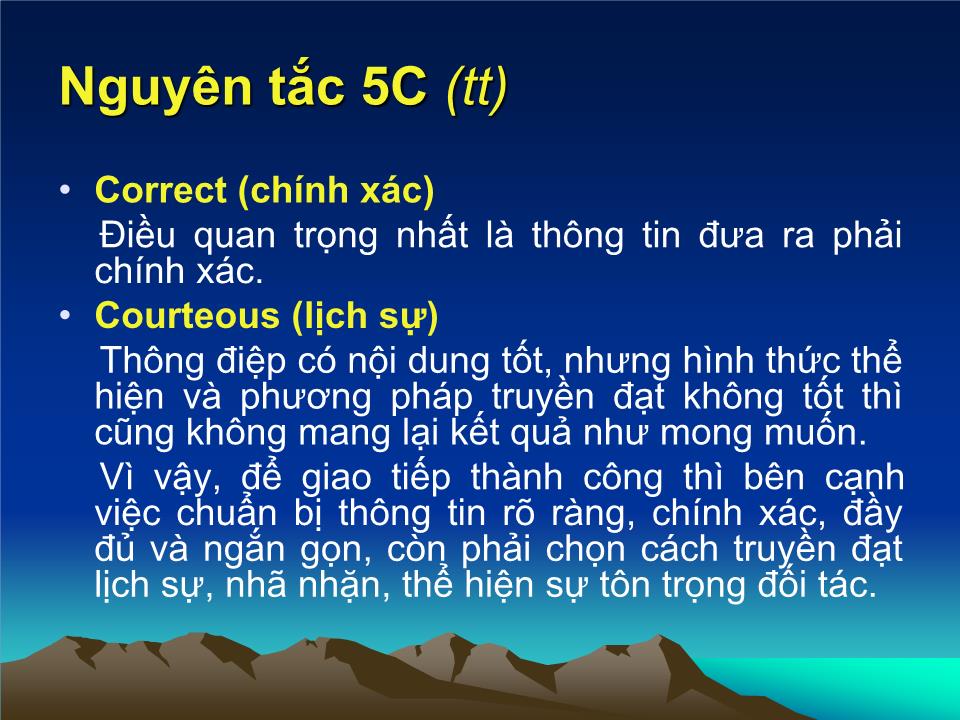 Bài giảng Giao tiếp trong kinh doanh - Chương 2: Các nguyên tắc trong giao tiếp - Đoàn Thị Hồng Vân trang 9