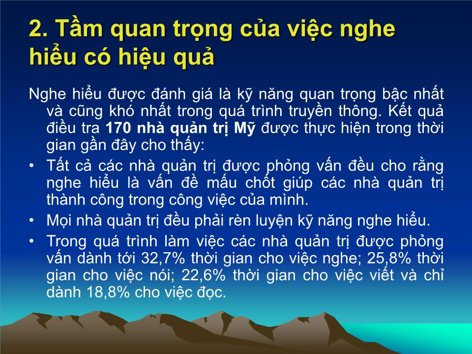 Bài giảng Giao tiếp trong kinh doanh - Chương 3: Kỹ năng nghe hiểu - Đoàn Thị Hồng Vân trang 10