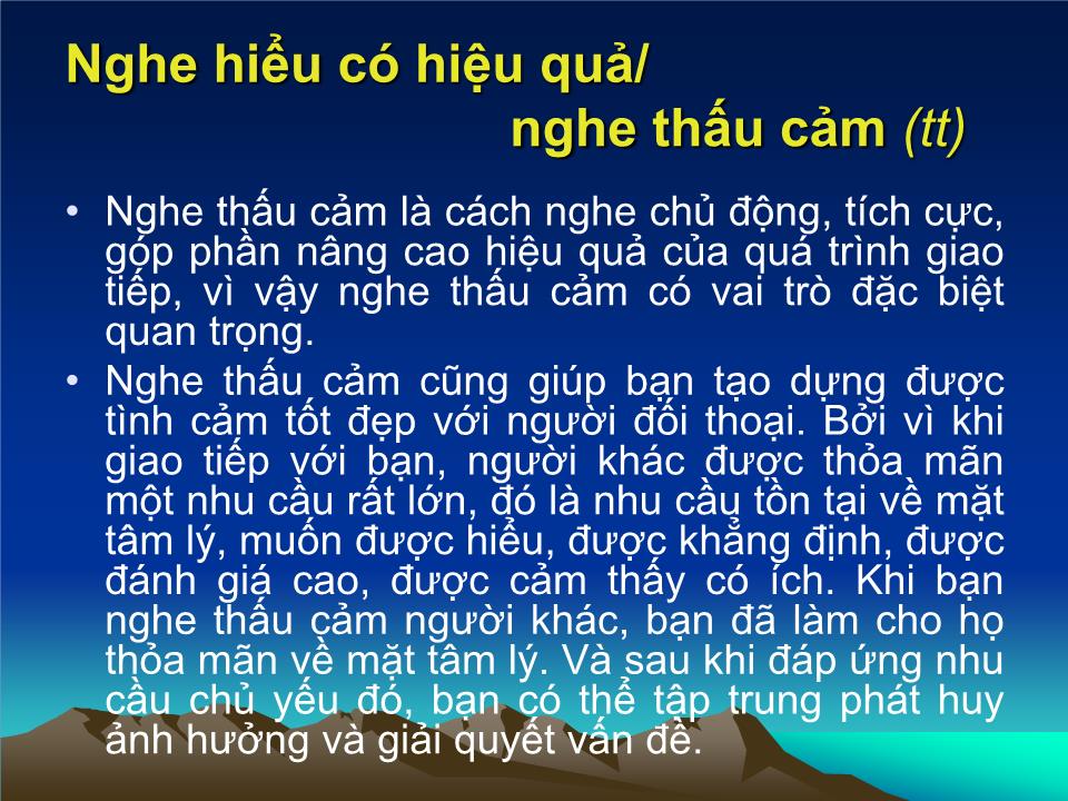 Bài giảng Giao tiếp trong kinh doanh - Chương 3: Kỹ năng nghe hiểu - Đoàn Thị Hồng Vân trang 9