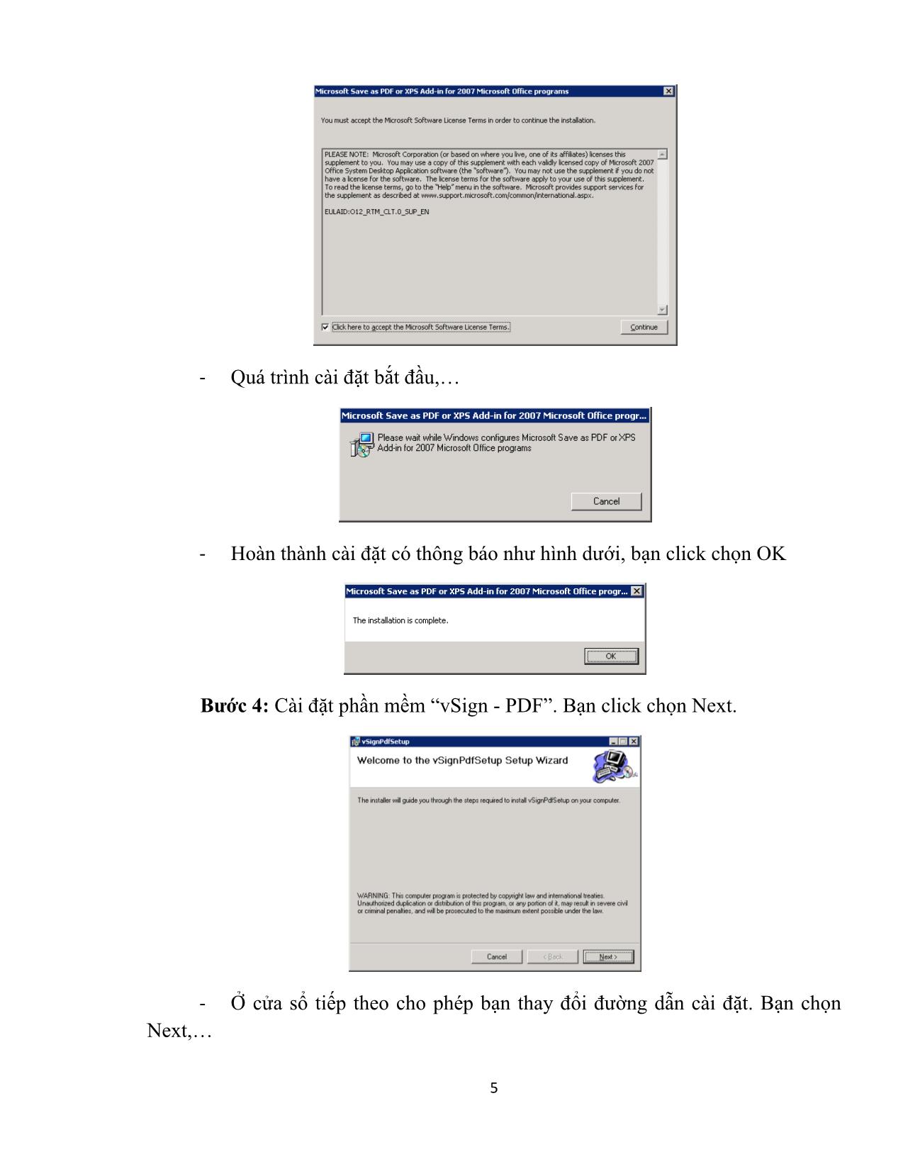 Tài liệu Hướng dẫn cài đặt và sử dụng phần mềm vSign-PDF trang 5