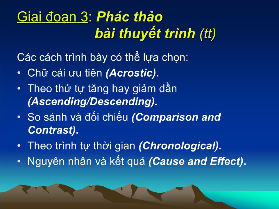 Bài giảng Giao tiếp trong kinh doanh - Chương 4: Kỹ năng thuyết trình - Đoàn Thị Hồng Vân trang 9