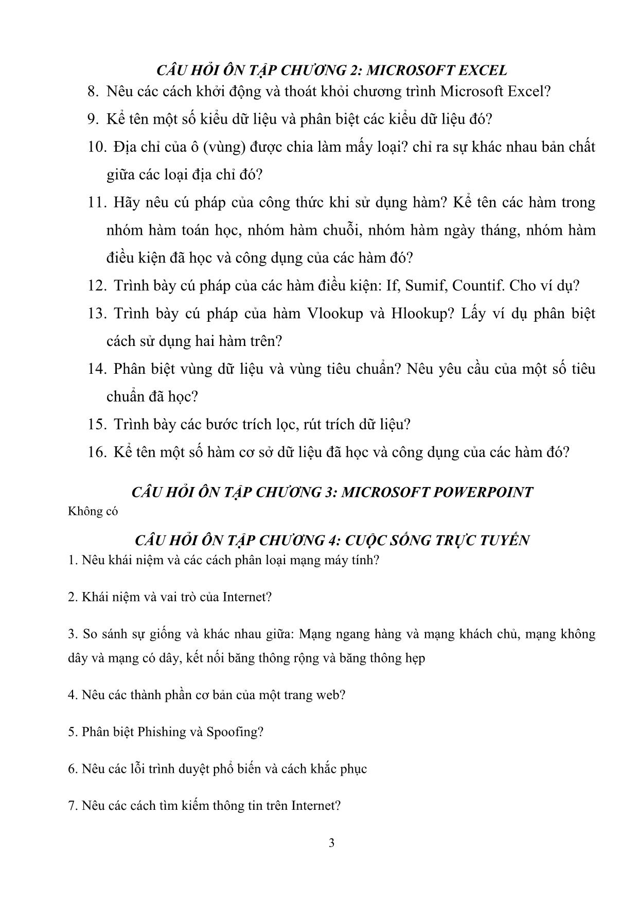 Sách giao bài tập môn Tin học đại cương (Bản đẹp) trang 3