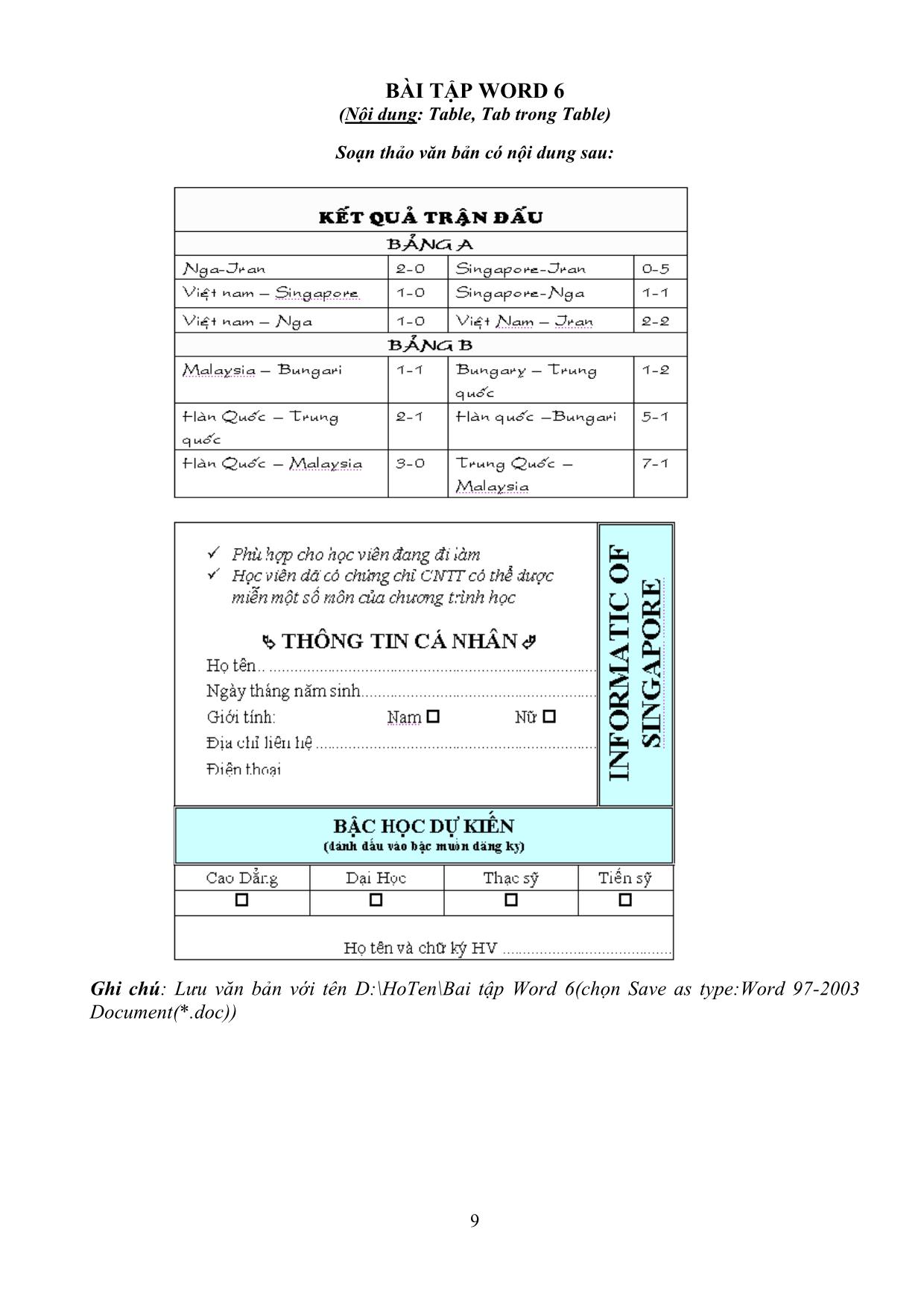 Sách giao bài tập môn Tin học đại cương (Bản đẹp) trang 9