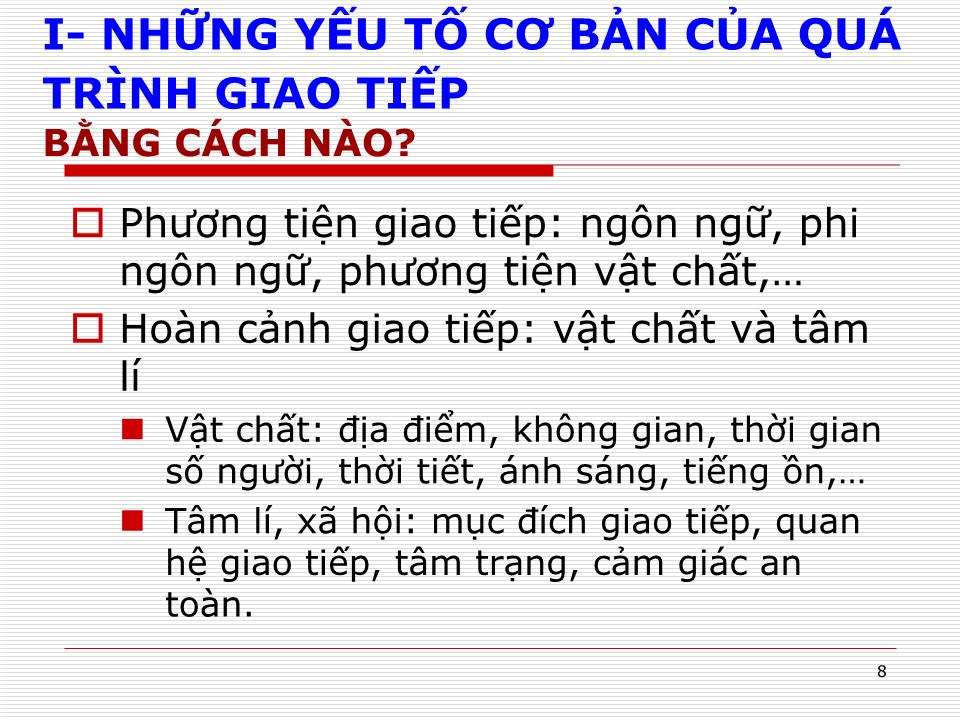 Bài giảng Giao tiếp với bệnh nhân trang 8