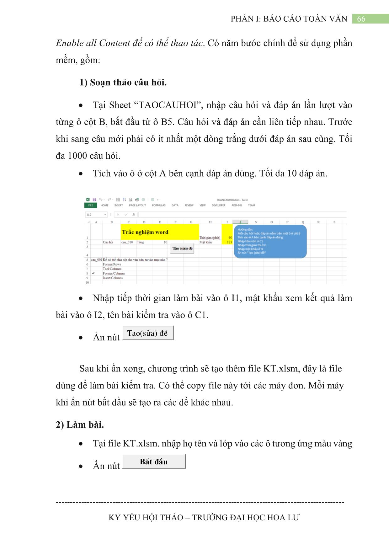Giới thiệu phần mềm tạo bài kiểm tra trắc nghiệm, làm bài và tổng hợp điểm trên Excel trang 4