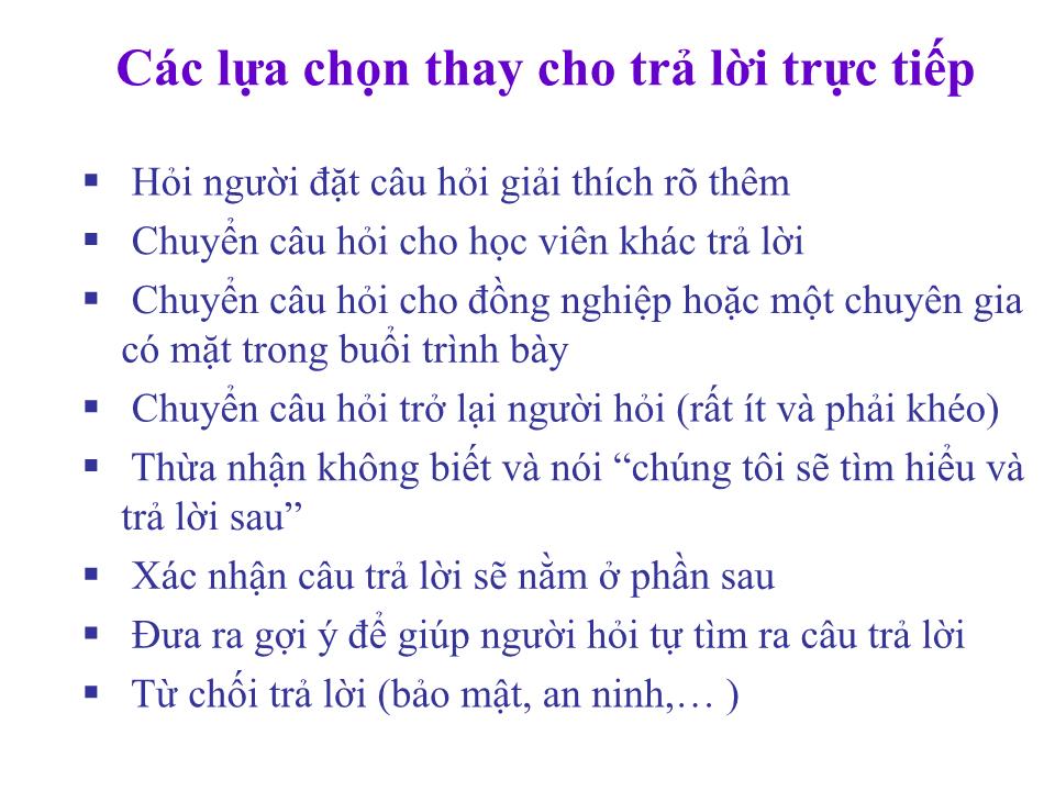 Bài giảng Kỹ năng đặt câu hỏi trang 10