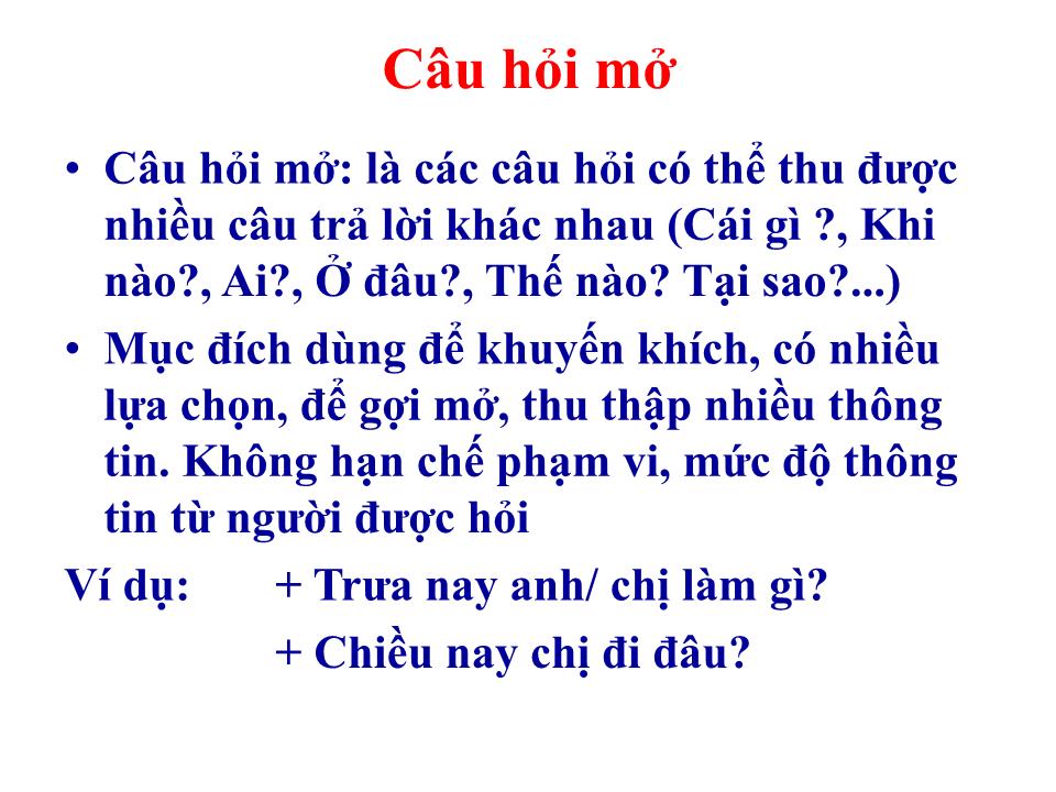 Bài giảng Kỹ năng đặt câu hỏi trang 3