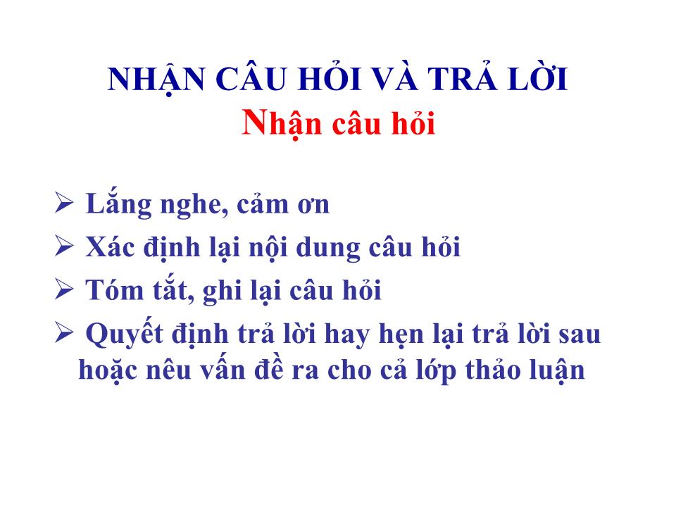 Bài giảng Kỹ năng đặt câu hỏi trang 8