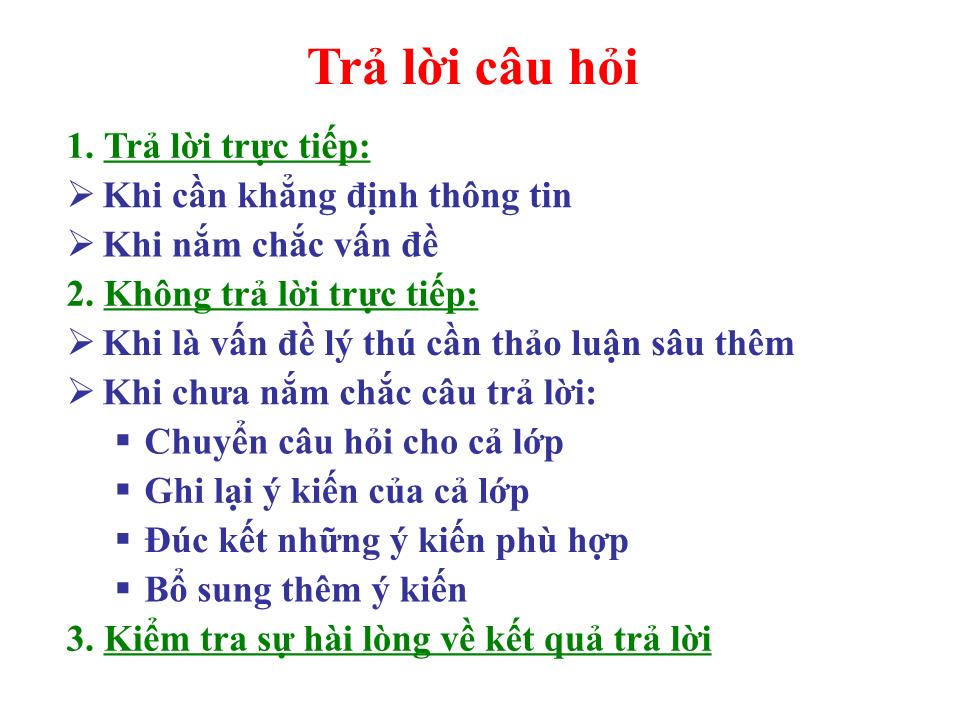 Bài giảng Kỹ năng đặt câu hỏi trang 9