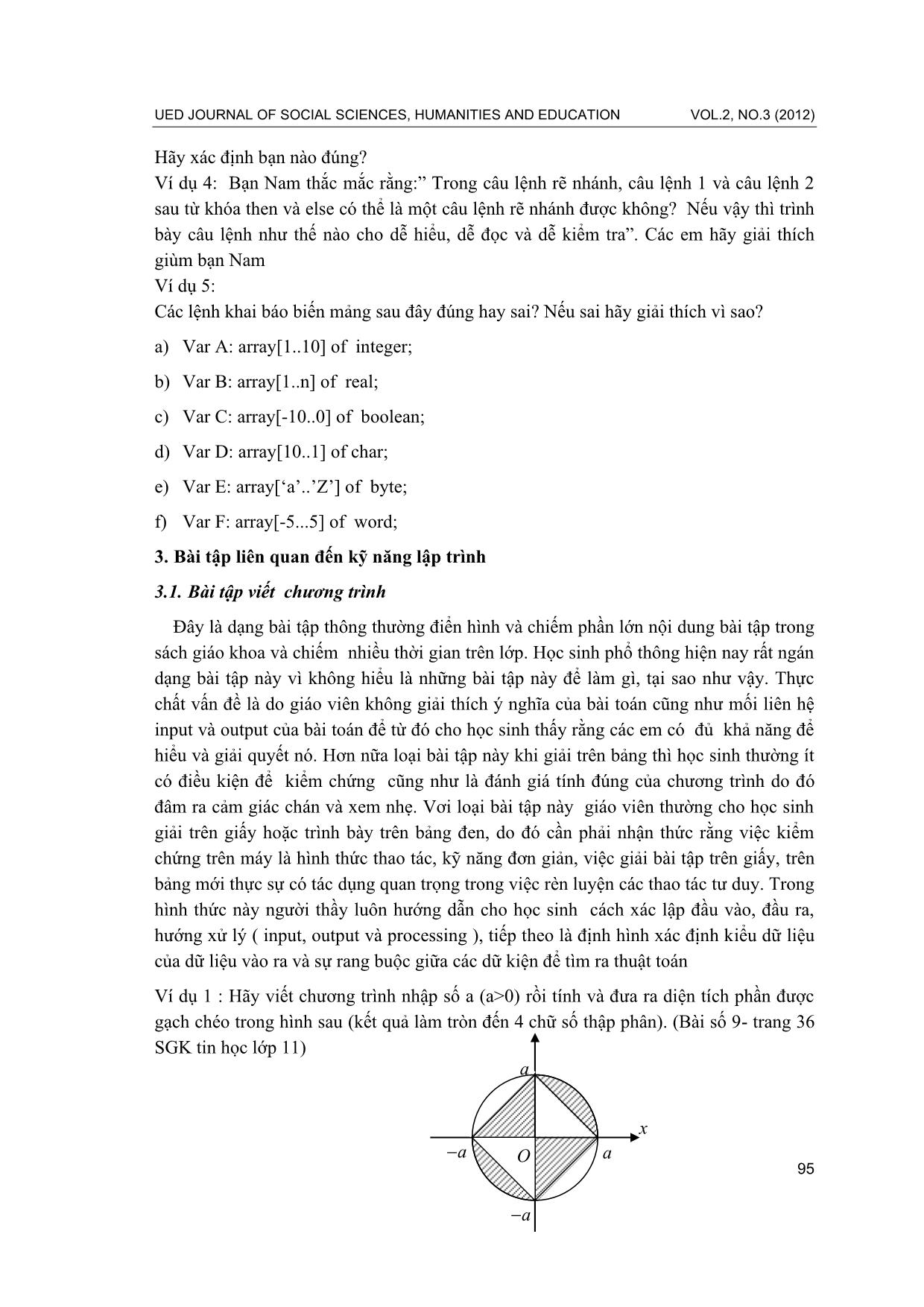 Một số dạng bài tập điển hình trong giảng dạy bài tập môn Tin học Lớp 11 phổ thông trang 3