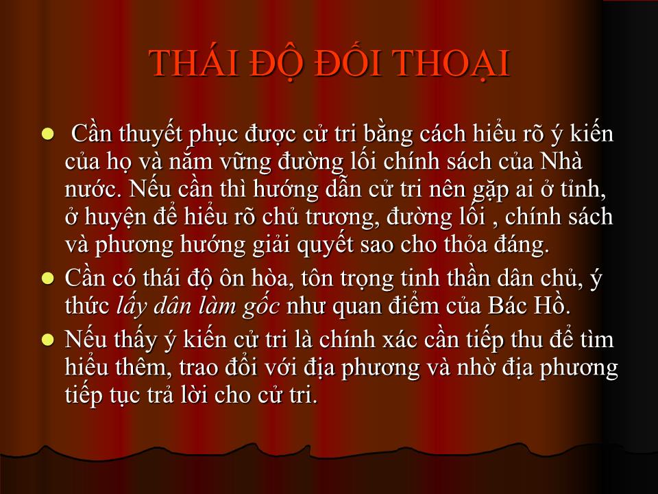 Bài giảng Kỹ năng đối thoại và lắng nghe của đại biểu quốc hội trang 3