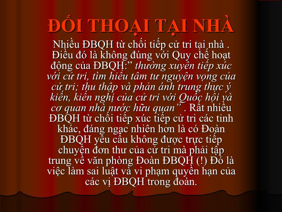 Bài giảng Kỹ năng đối thoại và lắng nghe của đại biểu quốc hội trang 4