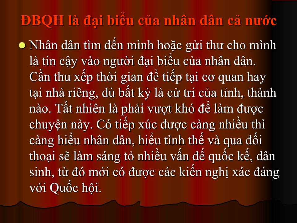 Bài giảng Kỹ năng đối thoại và lắng nghe của đại biểu quốc hội trang 6