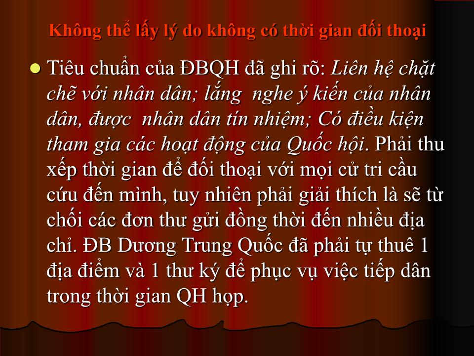 Bài giảng Kỹ năng đối thoại và lắng nghe của đại biểu quốc hội trang 8