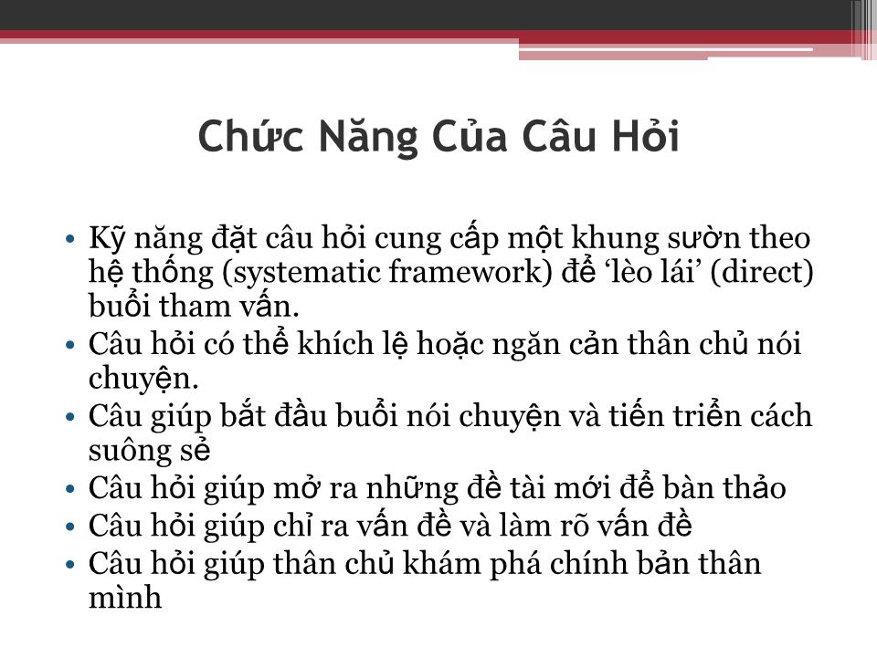 Bài giảng Kỹ năng đặt câu hỏi (Bản hay) trang 2