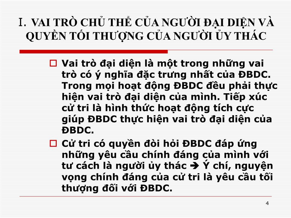 Bài giảng Kỹ năng đối thoại và lắng nghe của đại biểu dân cư khi tiếp xúc cử tri trang 4