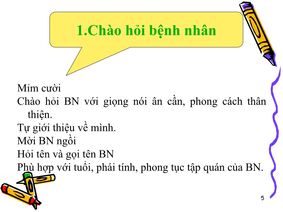 Bài giảng Kỹ năng giao tiếp giữa thầy thuốc – bệnh nhân trang 5