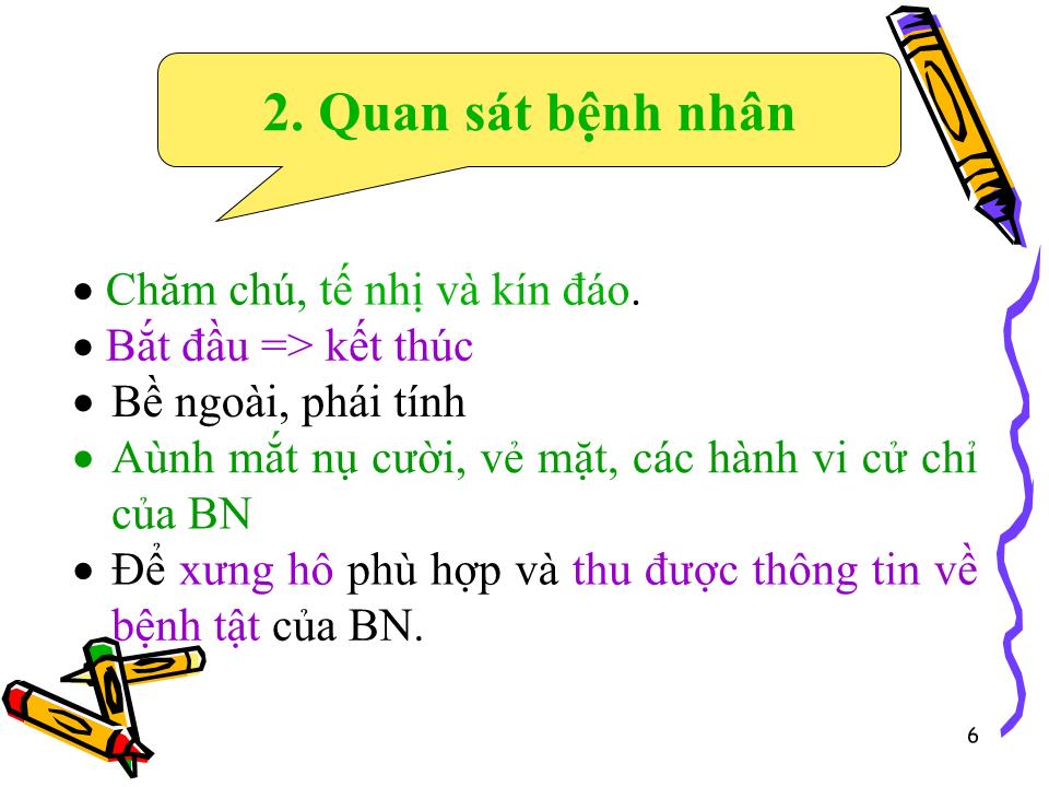 Bài giảng Kỹ năng giao tiếp giữa thầy thuốc – bệnh nhân trang 6