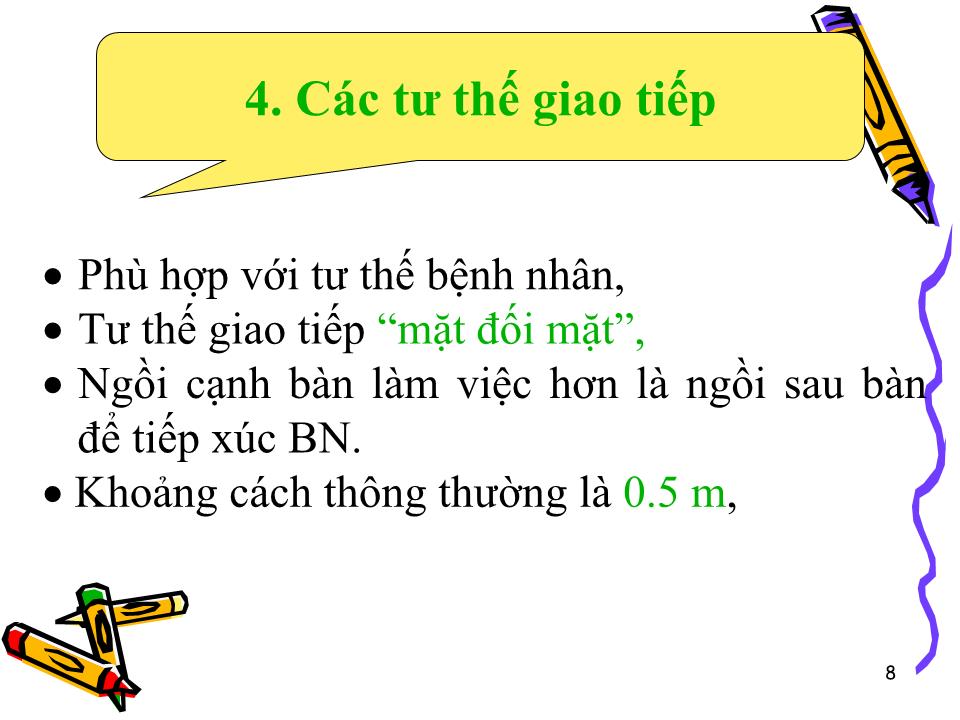 Bài giảng Kỹ năng giao tiếp giữa thầy thuốc – bệnh nhân trang 8