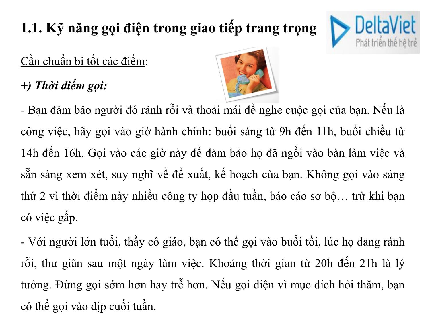 Bài giảng Kỹ năng giao tiếp qua điện thoại trang 5