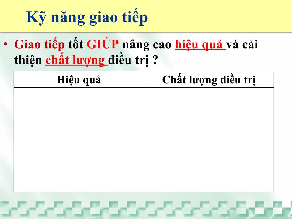 Bài giảng Kỹ năng giao tiếp nâng cao hiệu quả - Chất lượng khám bệnh ngoại trú trang 3