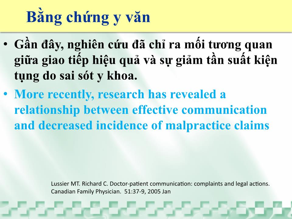 Bài giảng Kỹ năng giao tiếp nâng cao hiệu quả - Chất lượng khám bệnh ngoại trú trang 9