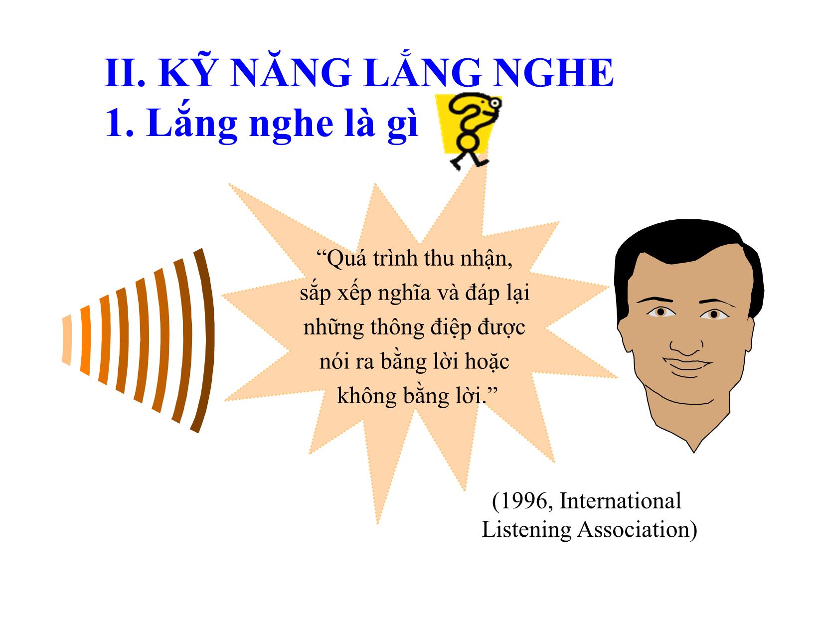 Bài giảng Kỹ năng giao tiếp, thuyết trình - Chương 2: Các kỹ năng giao tiếp cơ bản - Nguyễn Thu Trang trang 8