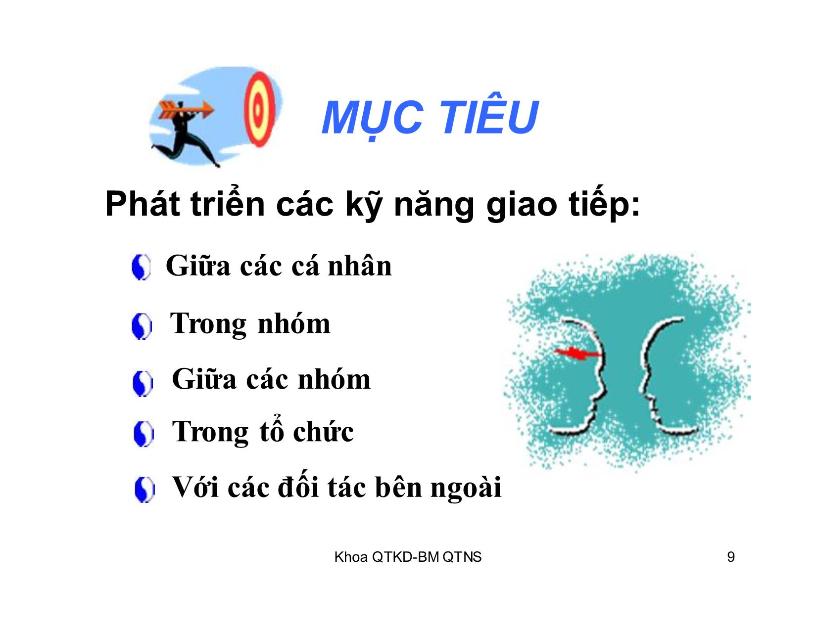 Bài giảng Kỹ năng giao tiếp trong kinh doanh - Chương 1: Khái quát chung về giao tiếp trong kinh doanh trang 9