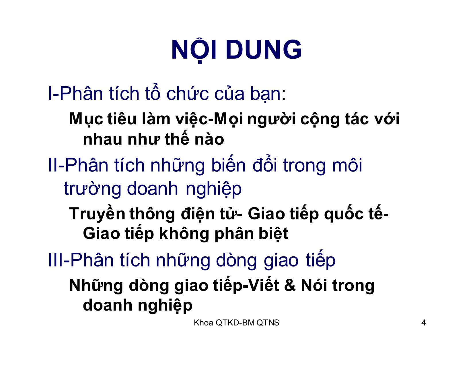 Bài giảng Kỹ năng giao tiếp trong kinh doanh - Chương 2: Môi trường giao tiếp cấu trúc tổ chức và dòng giao tiếp trong doanh nghiệp trang 4