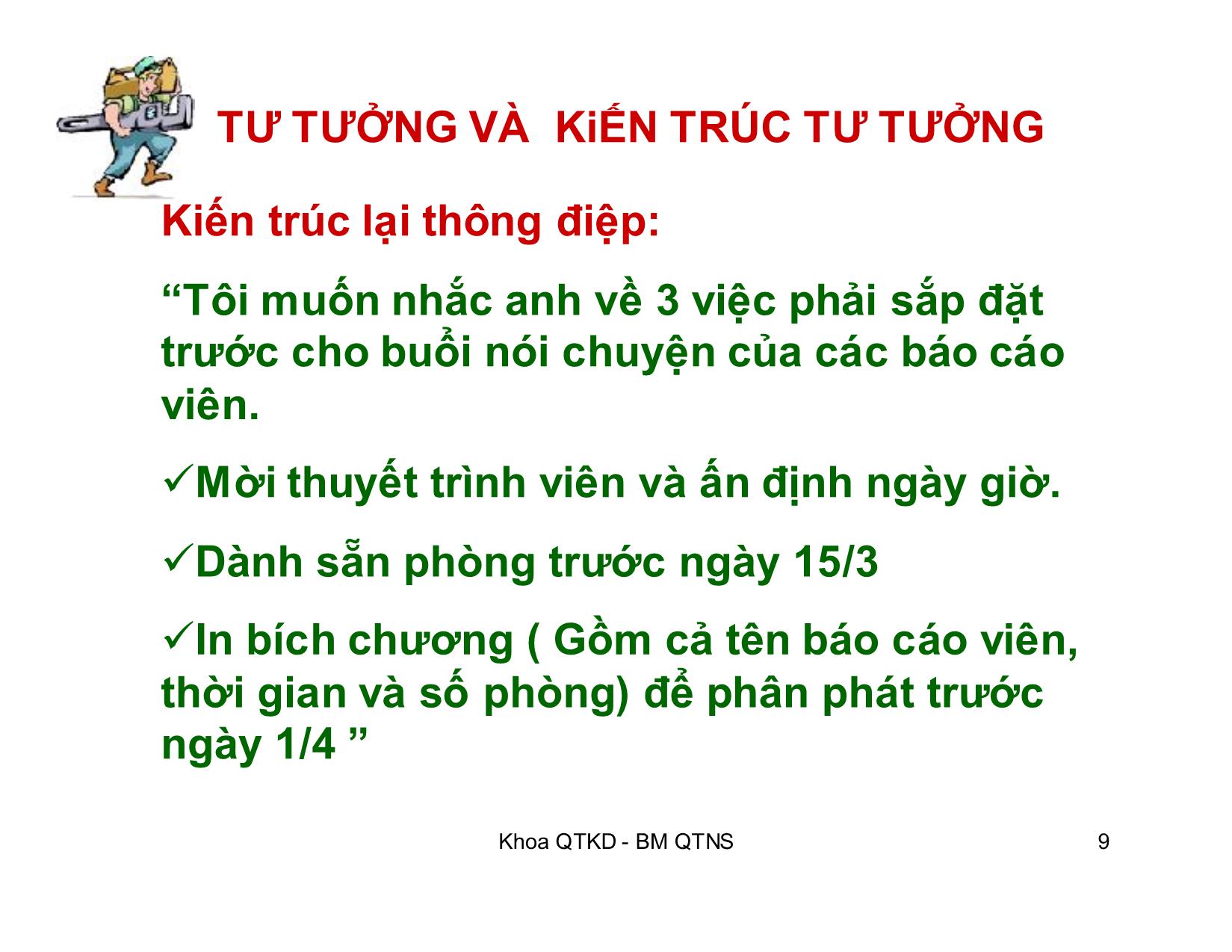 Bài giảng Kỹ năng giao tiếp trong kinh doanh - Chương 5: Thông điệp trang 9